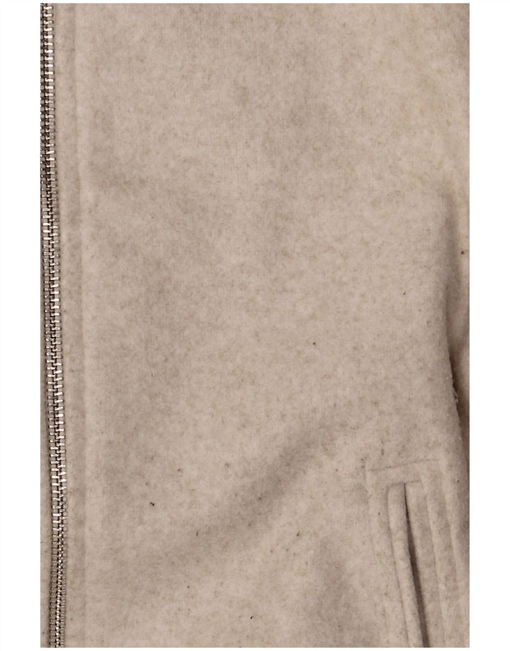 Zara Damen Crop Übergroße Bomberjacke UK 10 Small Beige Polyester
