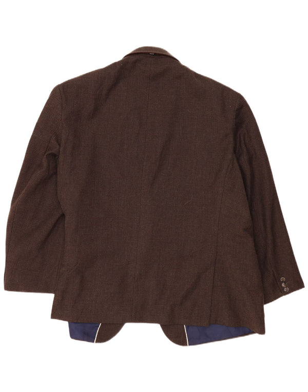 Marks & Spencer Herren-Blazer mit 2 Knöpfen, UK 52 3XL, brauner Hahnentrittmuster