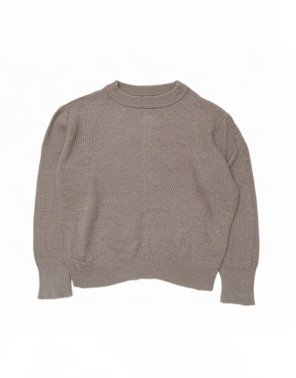 Zara Damen-Pullover, bauchfrei, übergroß, U-Boot-Ausschnitt, Gr. 10, Größe S, Grau