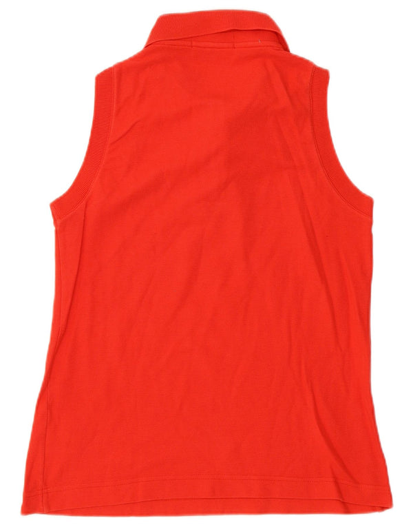 Fila Damen Ärmelloses Poloshirt IT 42 Mittelrote Baumwolle