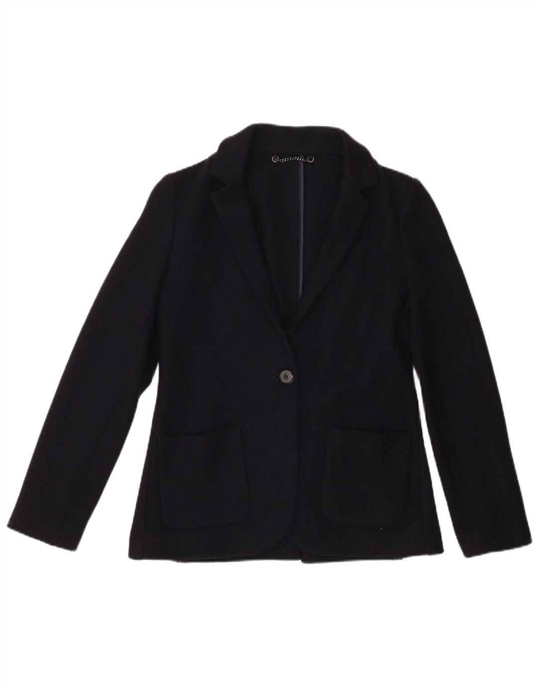 JIGSAW Damen-Blazerjacke mit 1 Knopf, Größe S, Marineblau, Schurwolle