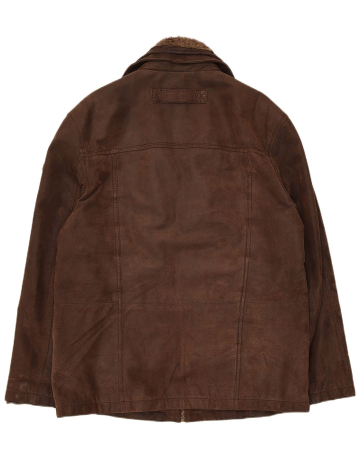 State of Art Herren Lederjacke UK 40 Large Braun