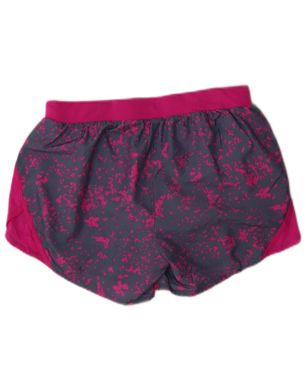 Under Armour Damen Heat Gear Sport Shorts UK 8 Small Grau gefleckt