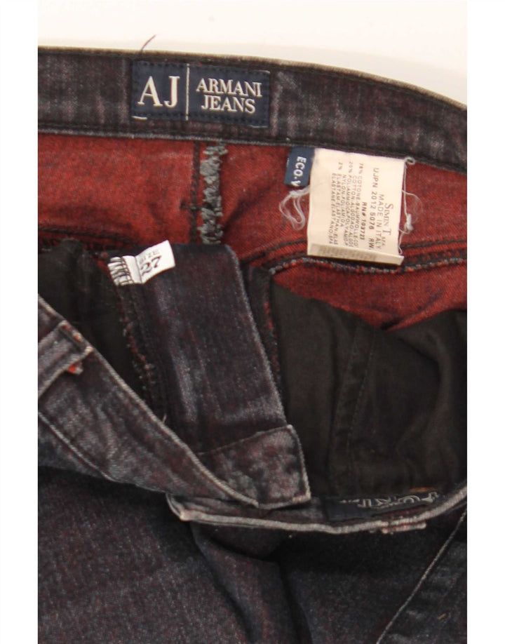 Armani Damen Slim Jeans W27 L32 Schwarze Baumwolle