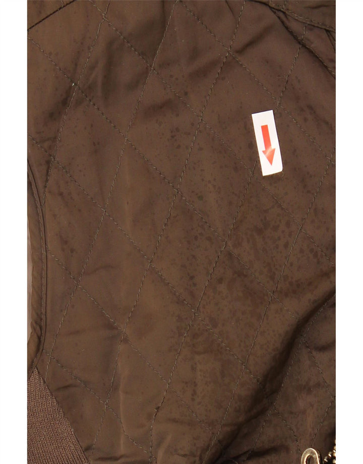 Massimo Dutti Damen Steppweste UK 12 Mittelbraunes Polyester