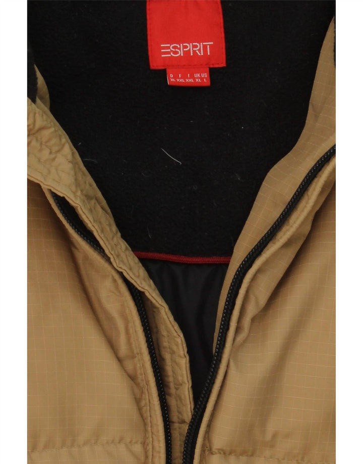 ESPRIT Mens Padded Jacket UK 42 XL Beige Vintage Esprit and Second-Hand Esprit from Messina Hembry 