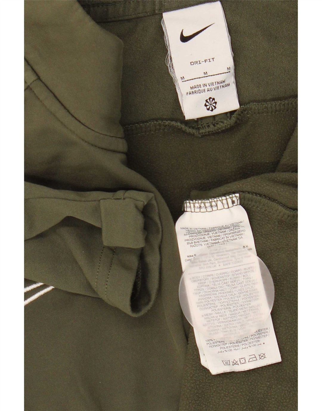 Nike Herren-Dri-Fit-Oberteil mit Reißverschluss, langärmlig, Mittelkhaki, Farbblock