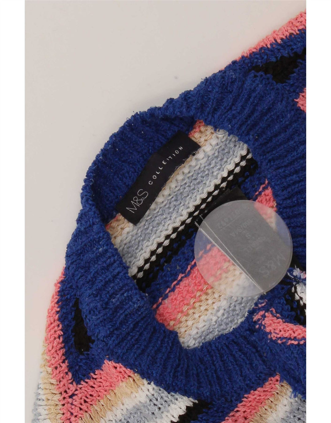 Marks & Spencer Damen-Pullover mit Rundhalsausschnitt, Gr. 10, Größe S, mehrfarbig