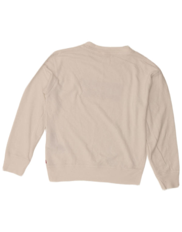 Levi's Damen-Sweatshirt mit Grafik-Übergröße, Größe UK 6, XS, weiße Baumwolle