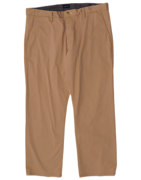 Gant Herren-Chinohose mit normaler Passform, W38 L28, Khaki, Baumwolle