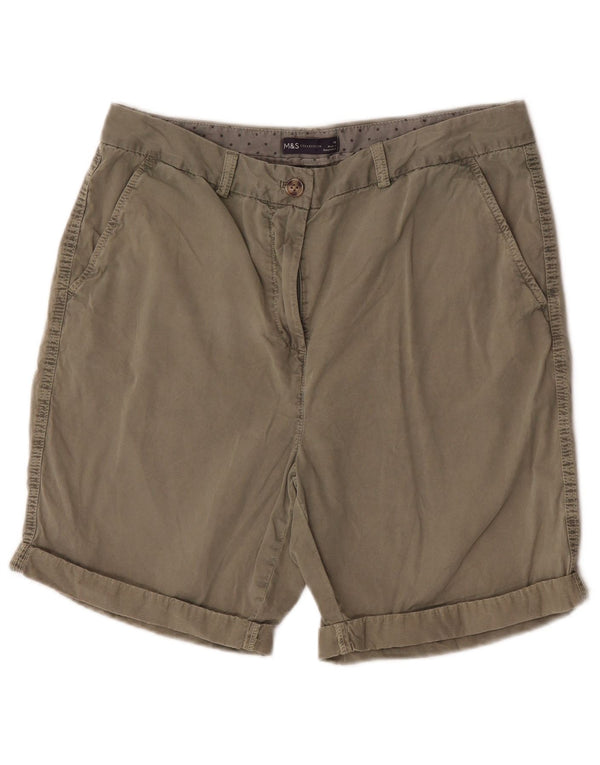 Marks & Spencer Damen Chinoshorts UK 14 Large W33 Khaki Baumwolle