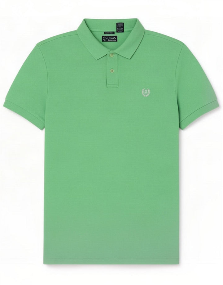 Chaps Custom Fit Poloshirt für Herren, mittelgrüne Baumwolle