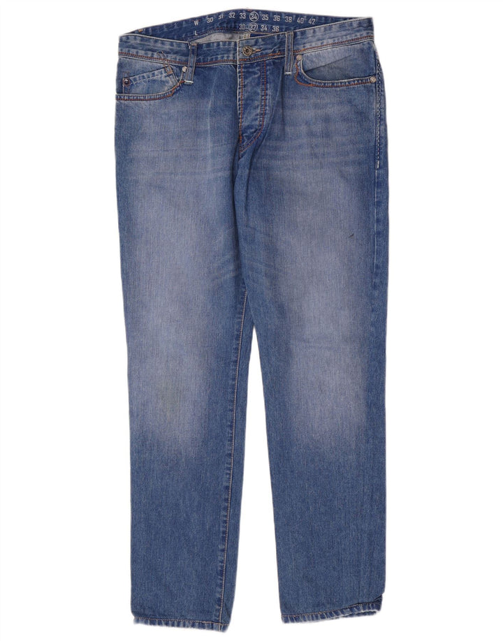 Joop Herren Tapered Jeans W34 L30 Blaue Baumwolle
