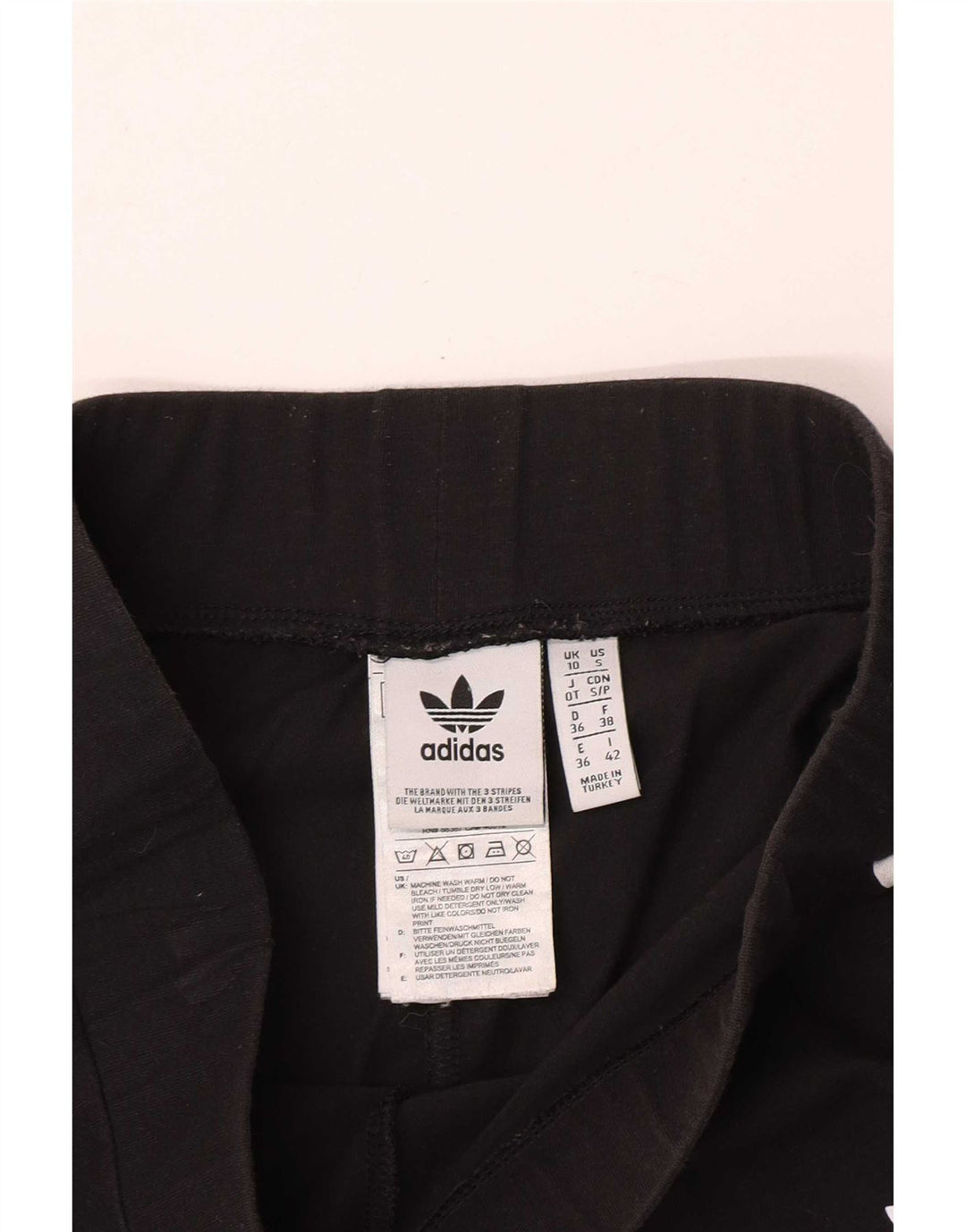 Adidas Damen Leggings UK 10 Small Schwarz Baumwolle