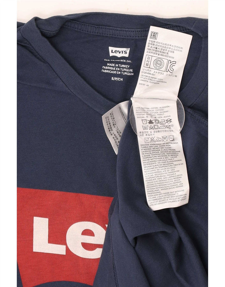 Levi's Herren-T-Shirt mit Grafik, Größe S, marineblaue Baumwolle