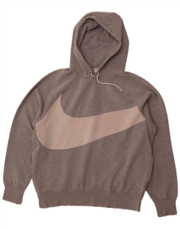 NIKE Herren-Kapuzenpullover mit Grafik, groß, graue Baumwolle