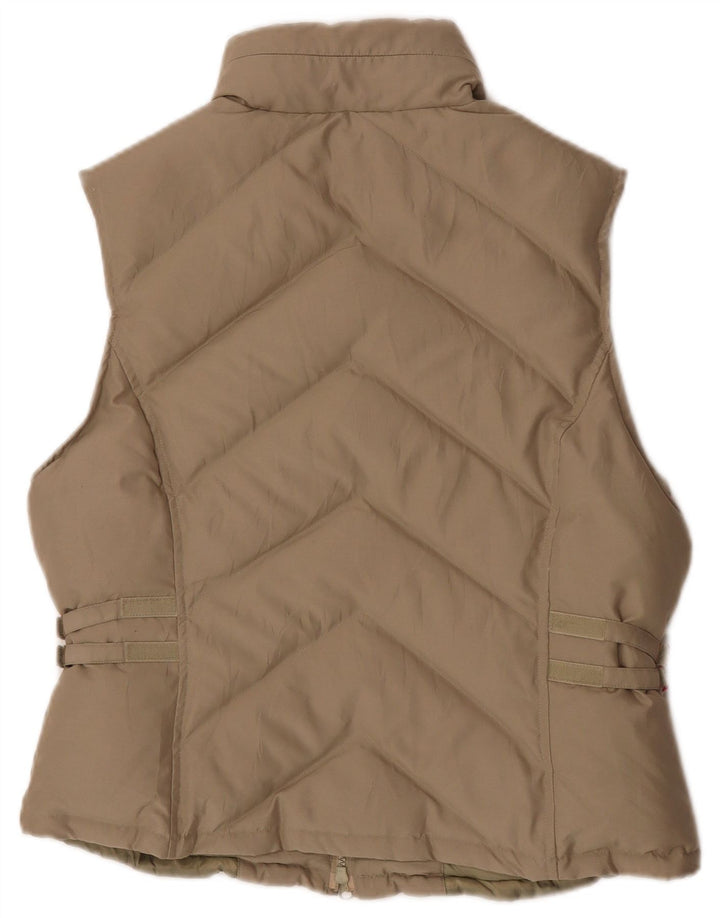 Blue Side Wattierte Damen-Weste mit Kapuze, UK 10, Größe S, Beige, Polyester