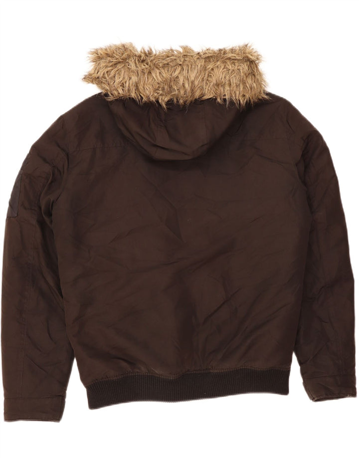 Jack & Jones Herren-Bomberjacke mit Kapuze, Größe 40, Schwarz