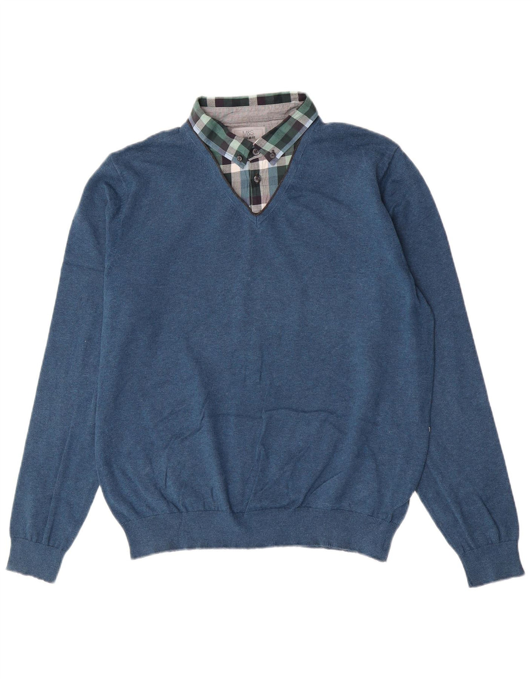 Marks & Spencer Herren-Pullover mit Rollkragen, reguläre Passform, Größe L, Blau