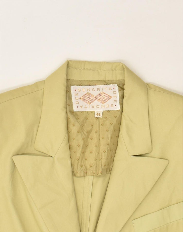 VINTAGE Womens 1 Button Blazer Jacket IT 44 Medium Green Cotton | Vintage Vintage | Thrift | Second-Hand Vintage | Used Clothing | Messina Hembry 