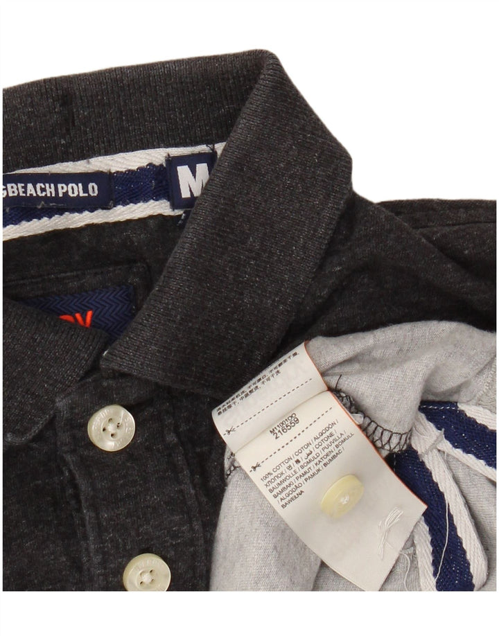 Superdry Herren-Poloshirt aus mittelgrauer Colourblock-Baumwolle
