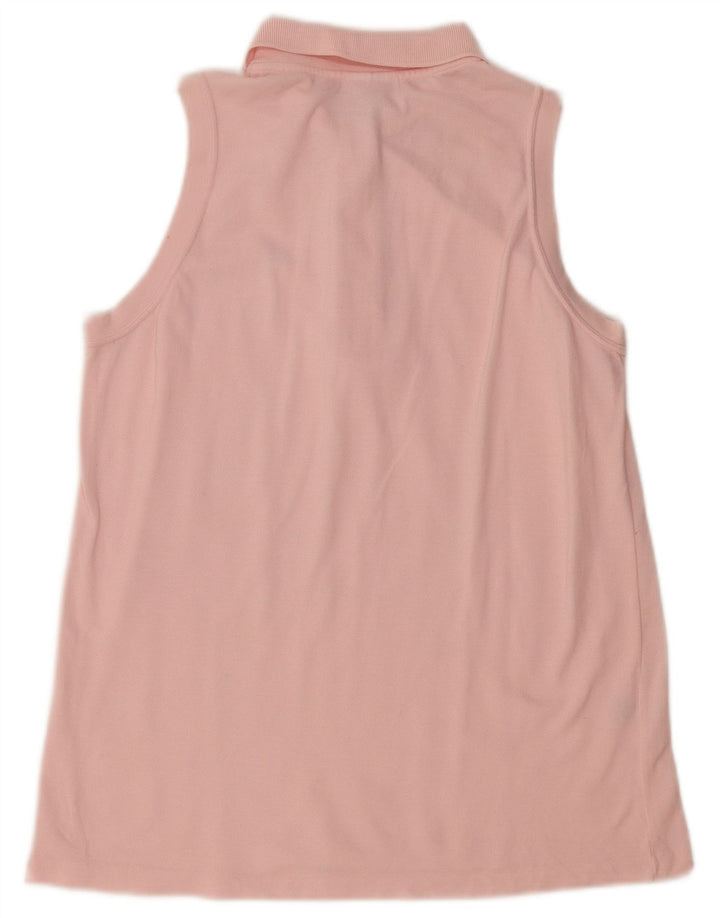 LACOSTE Damen ärmelloses Poloshirt, Größe 42, große rosa Baumwolle