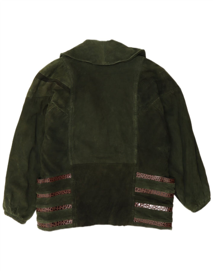 Pancaldi & B Damen Zweireihige Wildlederjacke IT 42 Medium Khaki
