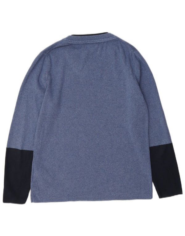 Tommy Hilfiger Damen-Pullover mit U-Boot-Ausschnitt, UK 16, Größe L, Blau, Farbblock