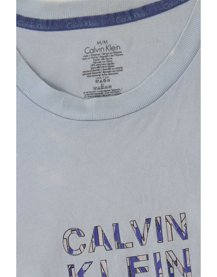 Calvin Klein Herren-T-Shirt mit Grafik, mittelblaue Baumwolle