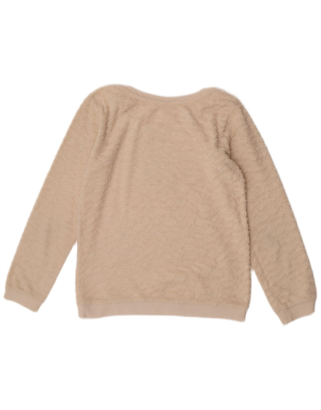 Zara Damen Fleecepullover UK 12 Medium Off White Polyester