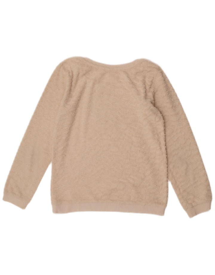 Zara Damen Fleecepullover UK 12 Medium Off White Polyester