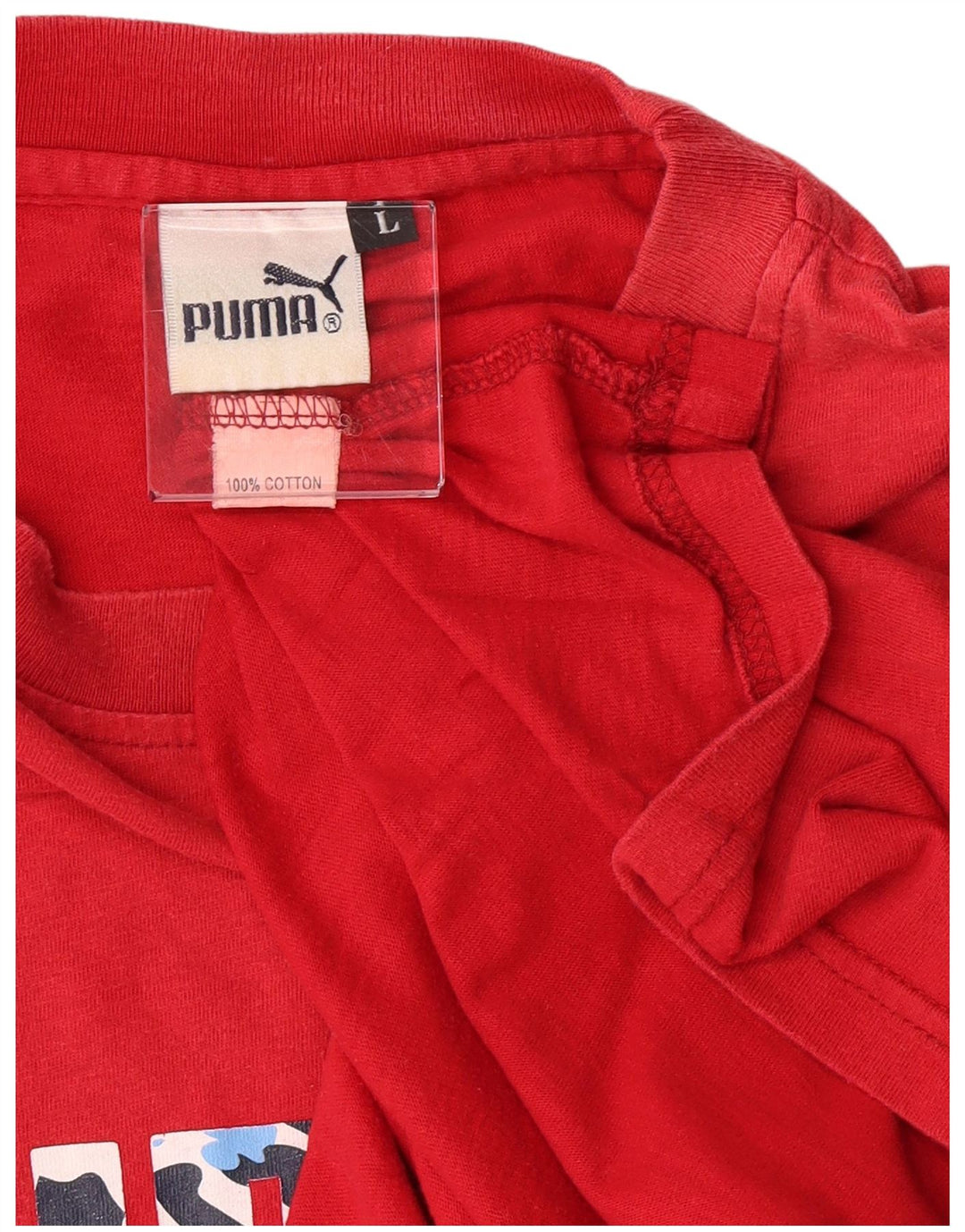 Puma Herren Grafik T-Shirt Top Große rote Baumwolle