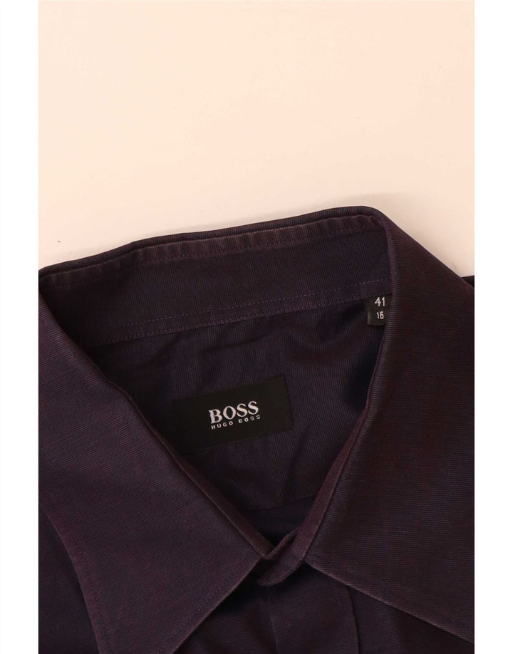 Hugo Boss Herrenhemd Größe 41 16 Große lila Baumwolle