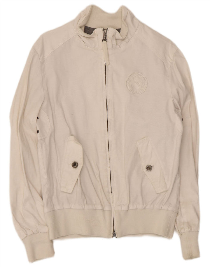 Vintage Herren Bomberjacke IT 46 Kleine weiße Viskose