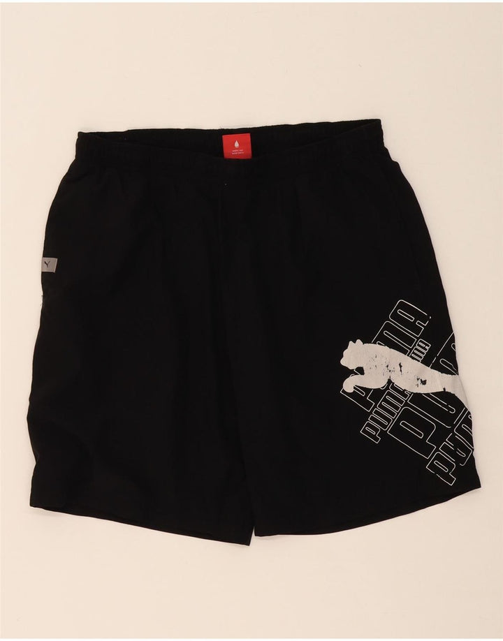 PUMA Mens Graphic Sport Shorts Medium Black Polyester