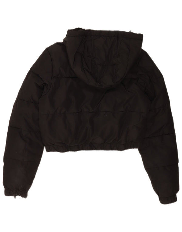 Tommy Hilfiger Damen Oversize Crop Hooded Wattierte Jacke UK 6 XS Schwarz