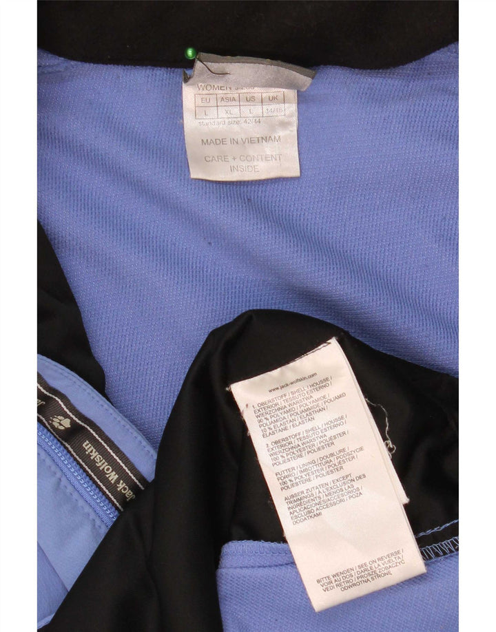 Jack Wolfskin Damen Regenjacke mit Kapuze UK 14/16 Large Blau Polyamid