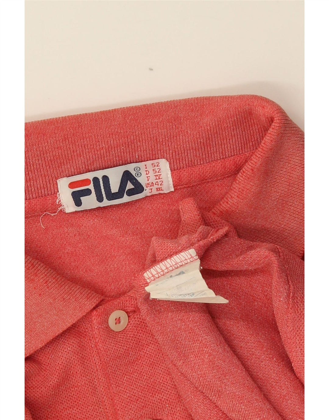 Fila Herren Poloshirt IT 52 Große rote Baumwolle