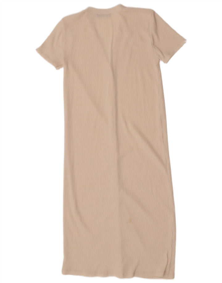 Zara Damen Figurbetontes Kleid UK 12 Medium Off White