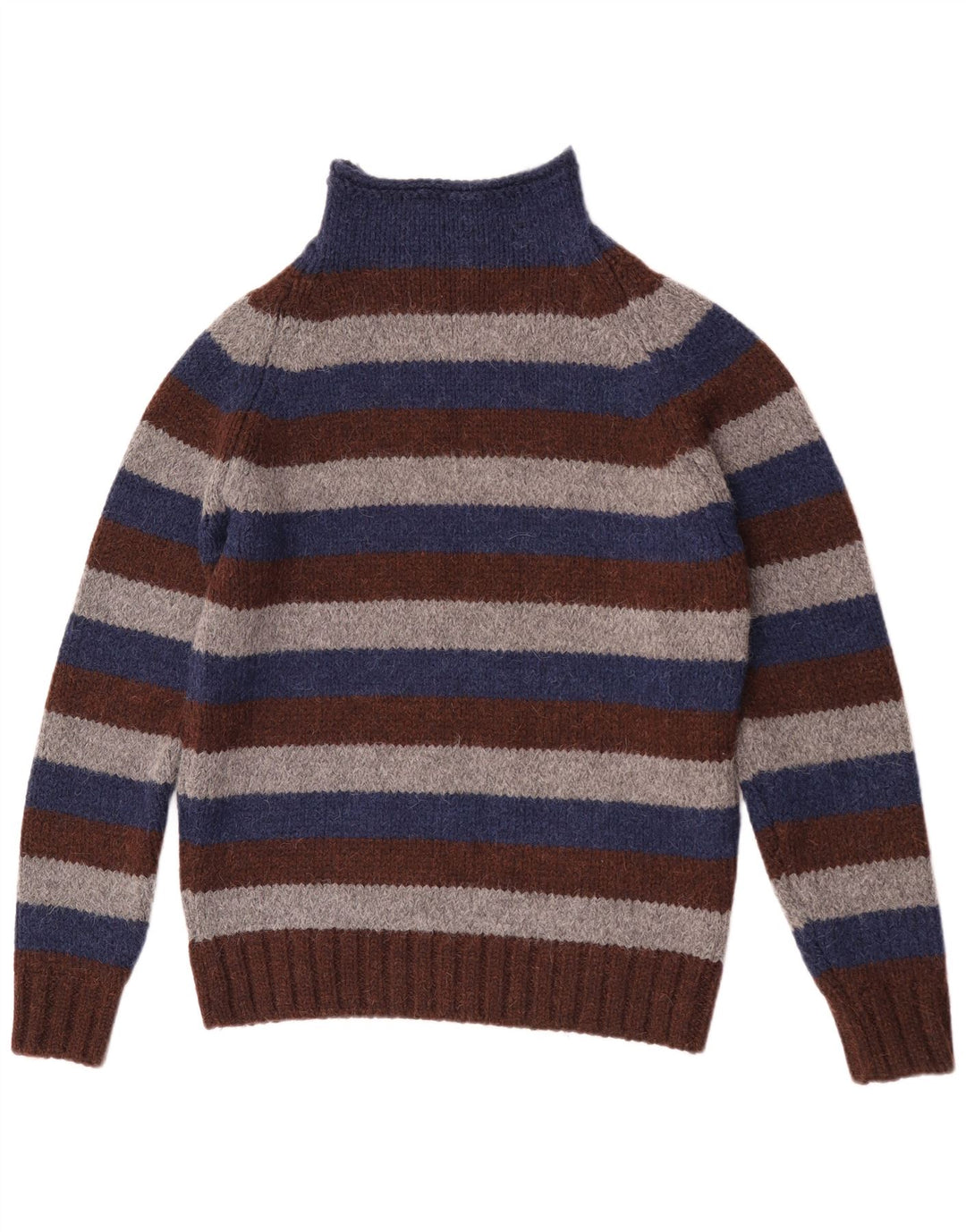Gas Herren-Pullover mit Rollkragen, groß, mehrfarbig, gestreift, Schurwolle