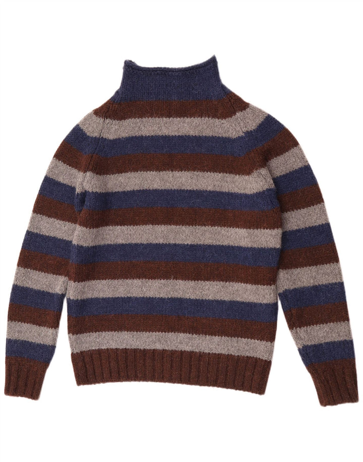 Gas Herren-Pullover mit Rollkragen, groß, mehrfarbig, gestreift, Schurwolle