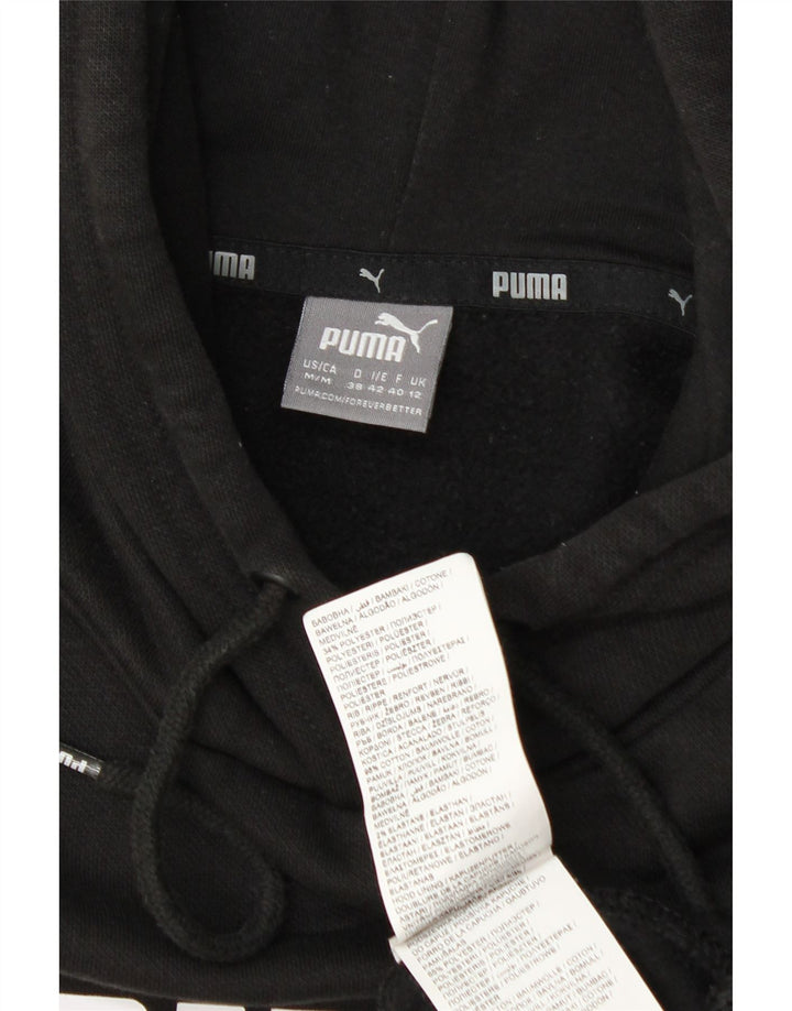Puma Womens Graphic Hoodie Pullover UK 12 Mittelschwarze Baumwolle