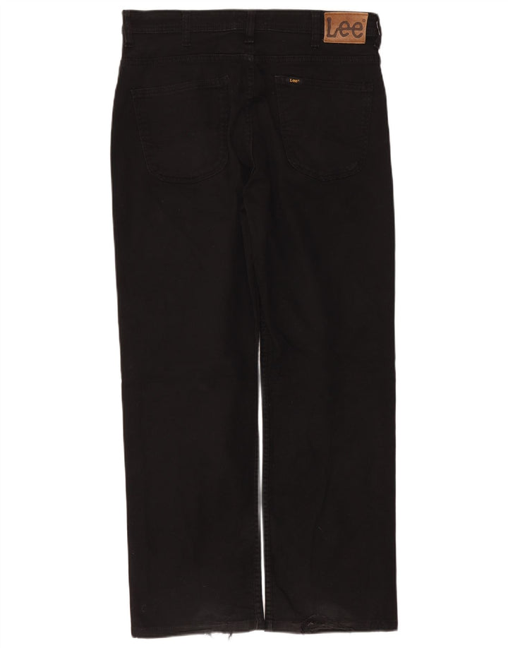 Lee Herren Brooklyn Straight Jeans W34 L29 Schwarze Baumwolle