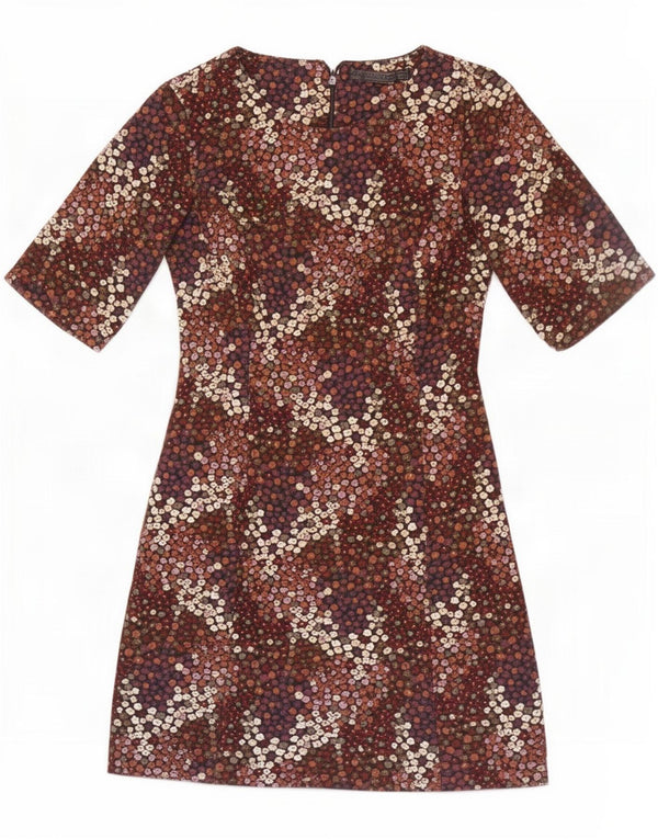 Zara Damen Trafaluc Etuikleid UK 6 XS Braun geblümt