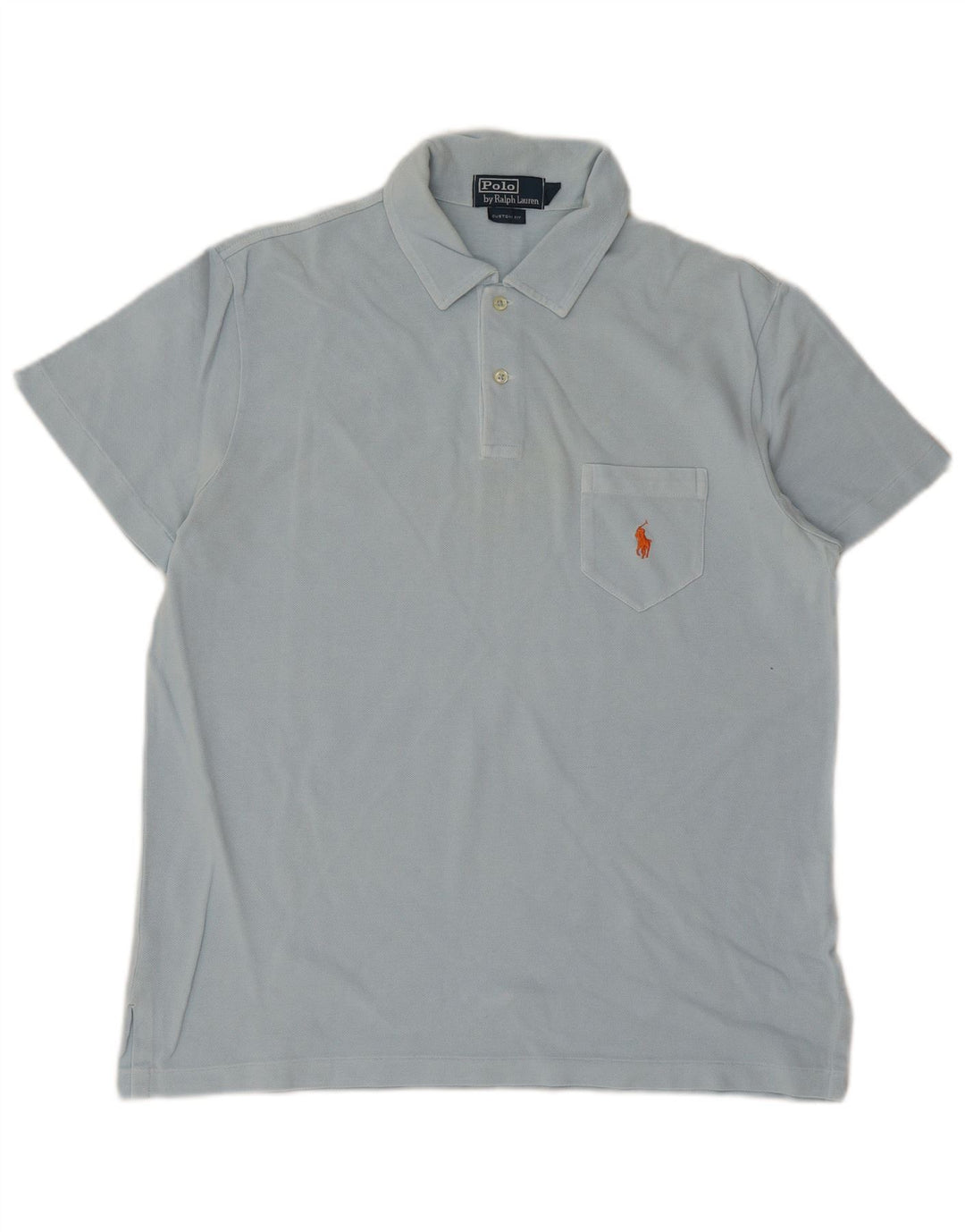 POLO RALPH LAUREN Herren-Poloshirt mit individueller Passform, mittelblaue Baumwolle