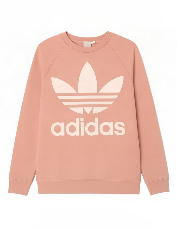 Adidas Damen Graphic Oversized Sweatshirt Pullover UK 8 Small Rosa Baumwolle