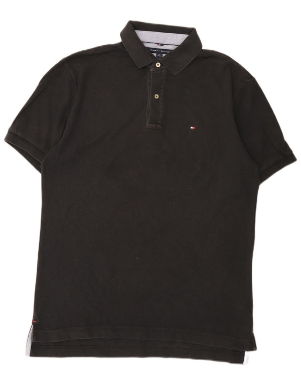 Tommy Hilfiger Mens Classic Fit Polo Shirt Large Black Cotton
