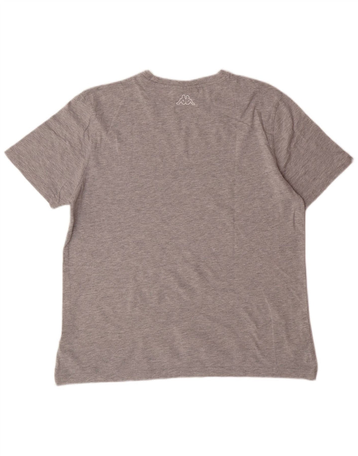 KAPPA Herren-T-Shirt mit Grafik, groß, grau gesprenkelte Baumwolle