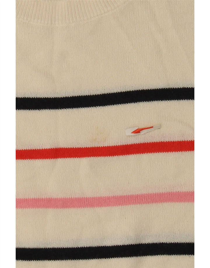 Marks & Spencer Damen-Pullover mit Rundhalsausschnitt, Gr. 12, mittelweiß gestreift