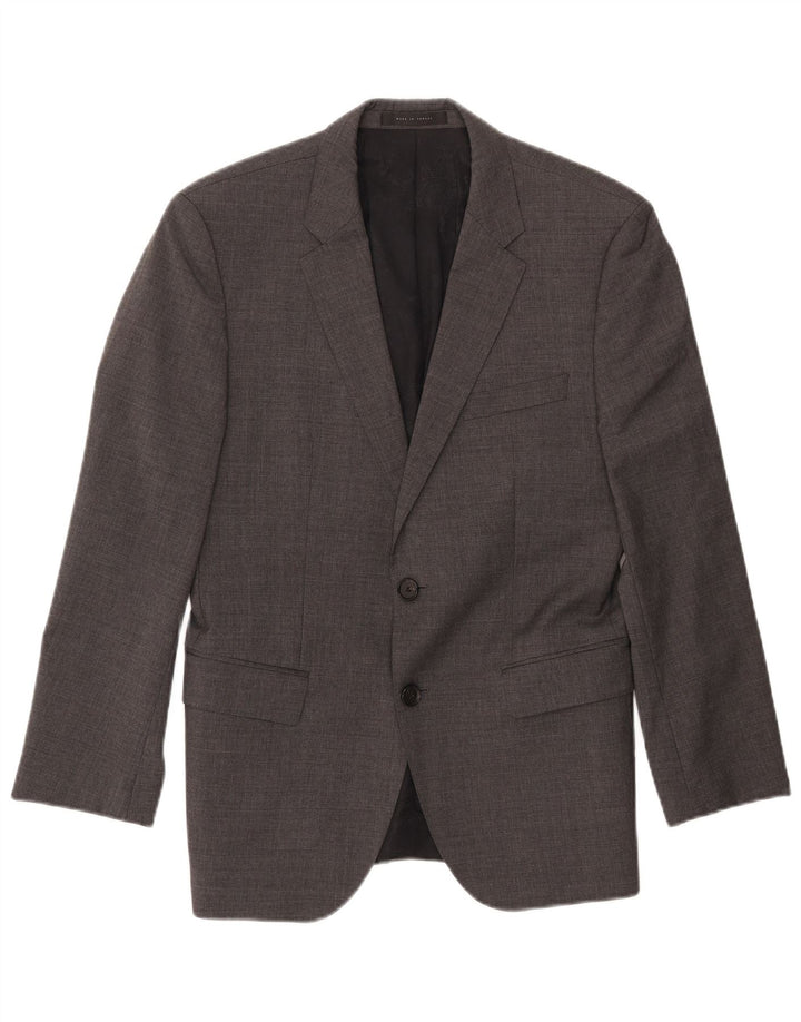 HUGO BOSS Herren-Blazer mit 2 Knöpfen, EU 48, mittelgraue Wolle